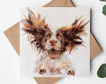 Springer Spaniel Card | Dog Greetings Card | Dog Lovers Card | Blank Inside