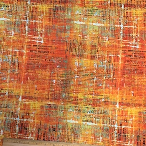 Tim Holtz Eclectic Elements - Abandoned II - Scraped Layers - Sienna - by Free Spirit - 1/2 yard