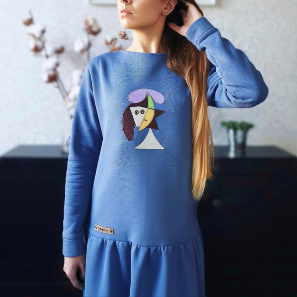 Unique midi dress "Picasso"