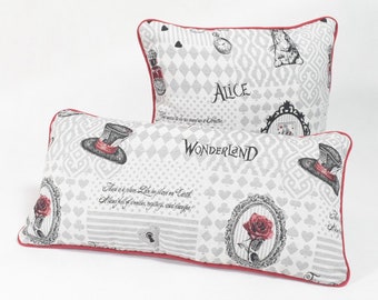 Des coussins d’Alice oreillers au pays des merveilles, jeux de coussin, coussin décoratif ensembles, coussins pour canapé, coussins de canapé au pays des merveilles, Alice