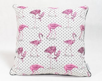 Flamingokussen, roze flamingokussen, jacquardkussen, decoratief kussen met flamingopatroon, sierkussen, sierkussen, roze kussens