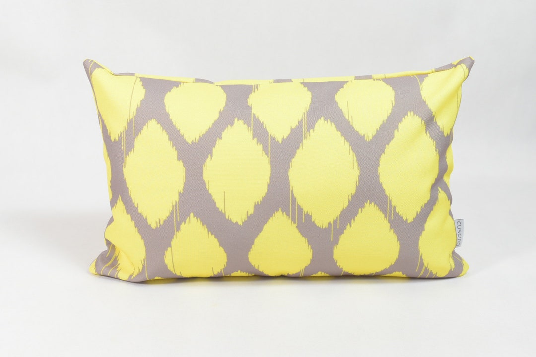 Retro Outdoor Pillow Outdoor Throw Pillow Yellow Outdoor Etsy