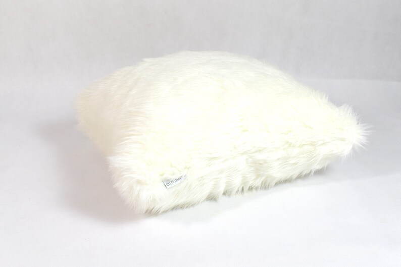 White Fur Pillow Eco Alpaca Fur Cushion In Off White Color Etsy