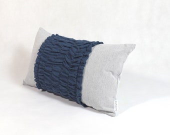 Almohadas decorativas de color azul claro, frente azul oscuro de lino, almohadas de tiro azul pálido, almohadas de decoración de lino, cojín decorativo azul claro