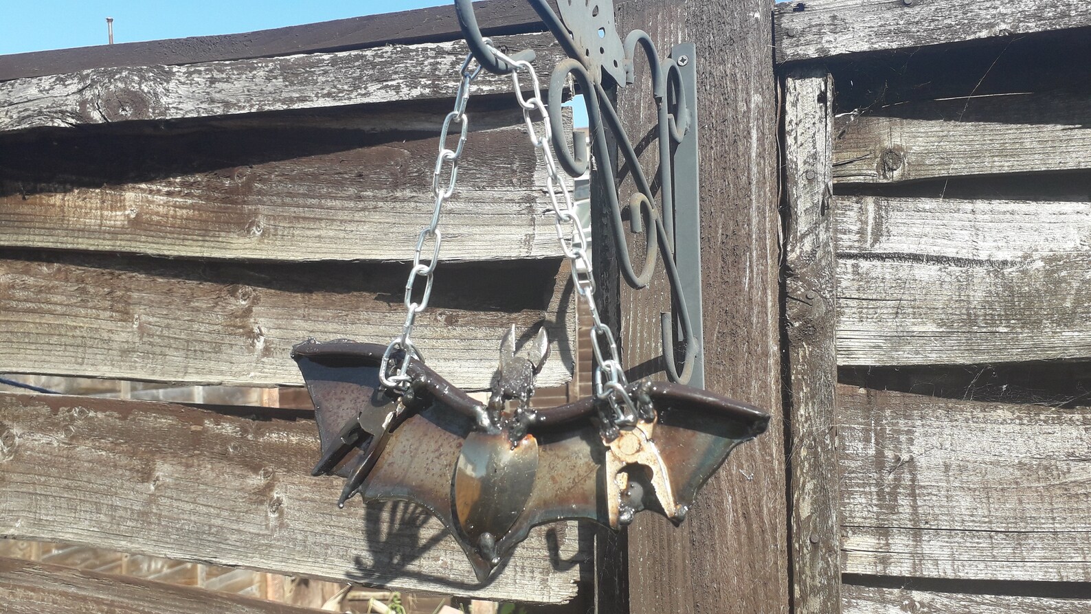 Steel Bat Hanging Gothic Garden Ornament Welded Found Objects Etsy