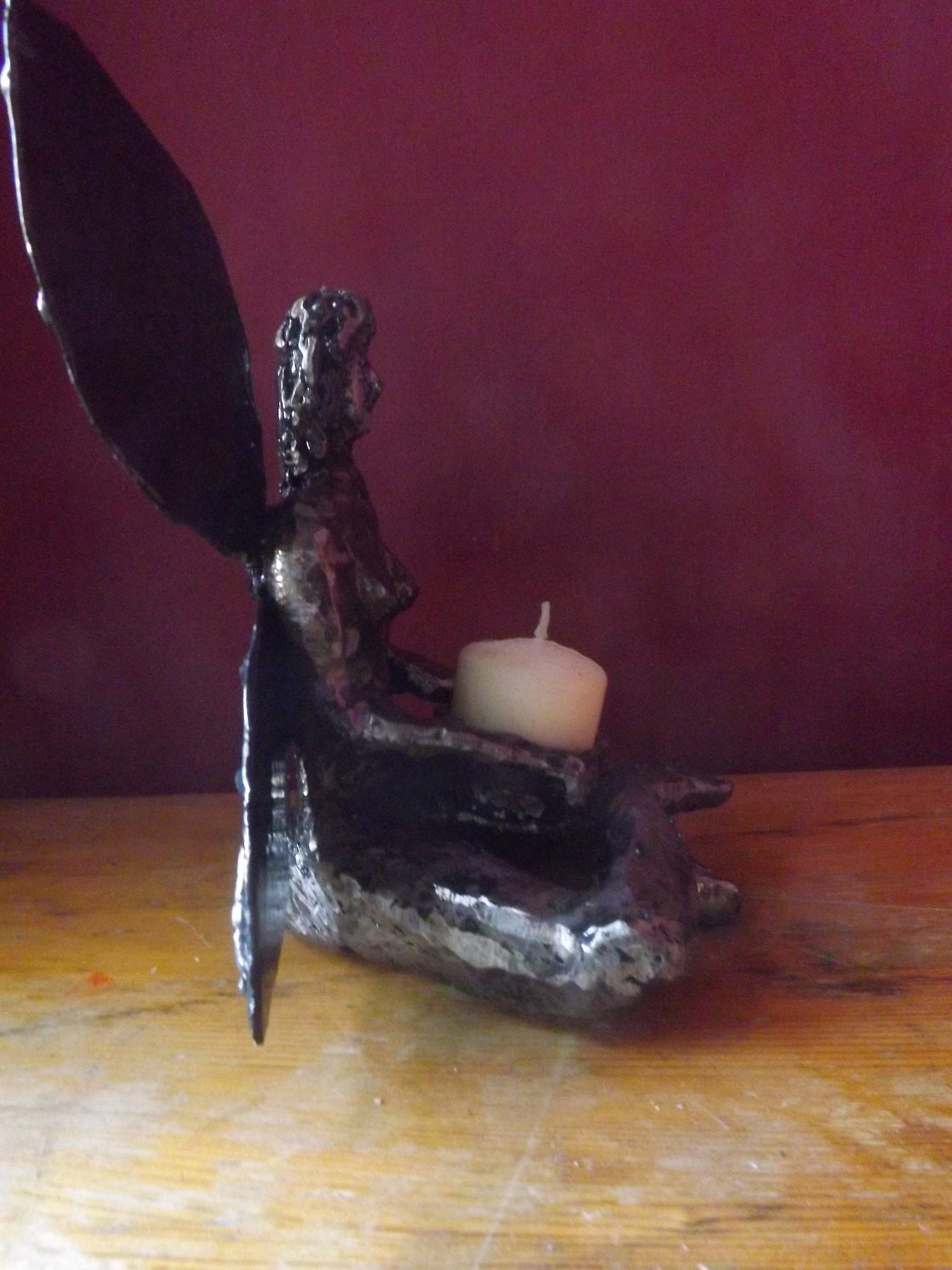 Seated Fairy Candle Holder Etsy UK