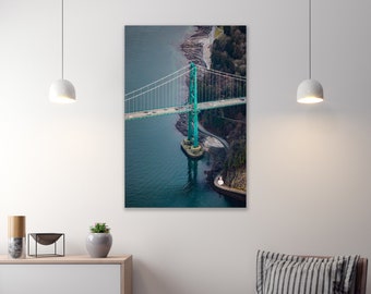 Lions Gate Bridge - Vancouver BC - Aerial Photography (Metal & Bamboo Prints)