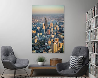 Willis Tower Skyline - Chicago Aerial Fine Art Photography (Metal & Bamboo Prints)
