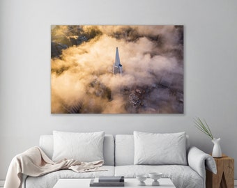 Transamerican Dreams - Foggy Sunrise - San Francisco Fine Art Aerial Photography  (Metal & Bamboo Print)