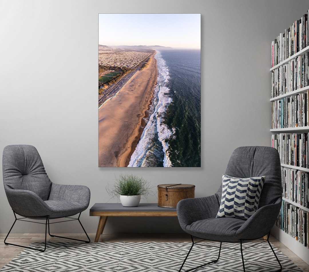 Ocean Beach San Francisco - Aerial Fine Art Photography (Metal & Bamboo Prints) - Fujicolor Crystal Archive Matte Paper Print (Un-Signed), 20x30