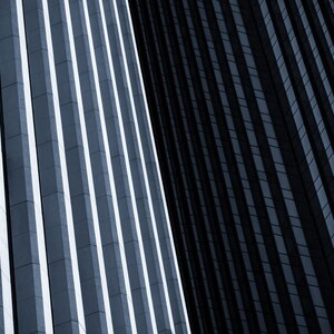 Modern Embarcadero - San Francisco Blue Monotone Fine Art (Metal & Bamboo Prints)