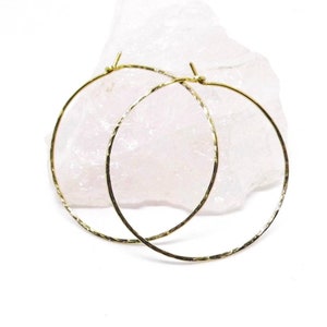 Hoop earrings size XL 4 cm chased hammered - silver-plated, gold-colored, 935 silver or gold-filled to choose from