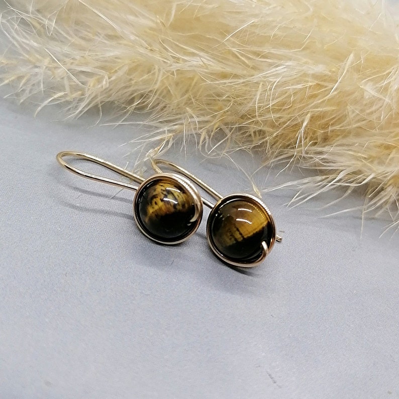 Tigereye Earrings, goldfilled image 7