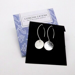 935 silver discs hammered, simple earrings, ladies earrings silver, gift for her image 9