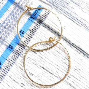 Hoop earrings size M 23 mm made of 935 silver, gold-filled or rose-gold-filled wire selectable, handmade jewelry image 7