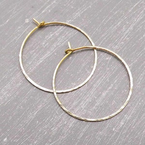 Hoop earrings size L 3 cm chased hammered silver plated, gold colored, 935 silver or gold filled to choose from image 5