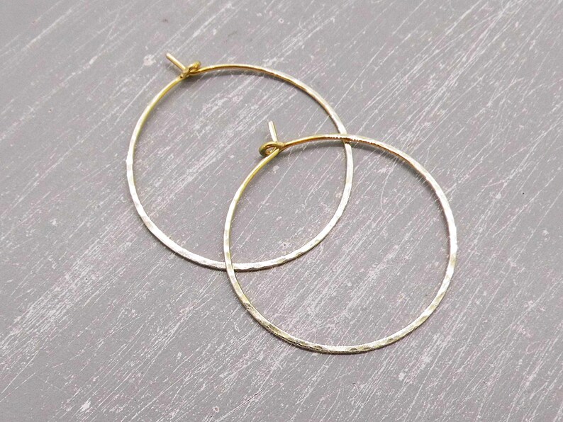 Hoop earrings size L 3 cm chased hammered silver plated, gold colored, 935 silver or gold filled to choose from image 5