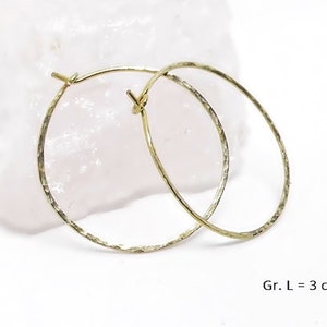 Hoop earrings size L 3 cm chased hammered silver plated, gold colored, 935 silver or gold filled to choose from image 3