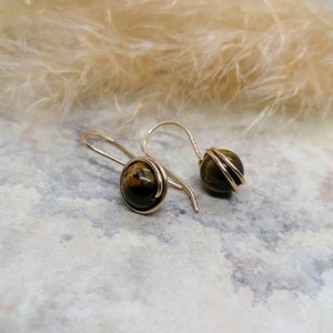 Tigereye Earrings, goldfilled image 2