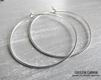Hoop earrings size XL 4 cm made of 935 silver, gold-filled or rose-gold-filled wire selectable, handmade jewelry