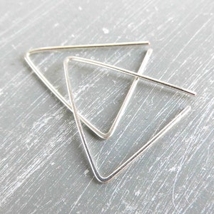 Creole earrings minimalist table simple triangular 935 silver, goldfilled or rose-Godlfilled