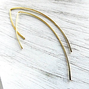Earrings half hoop earrings minimalist curved 935 silver, gold filled or rose gold filled
