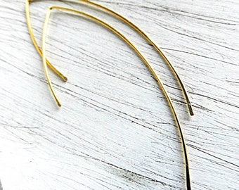 Earrings half hoop earrings minimalist curved 935 silver, gold filled or rose gold filled