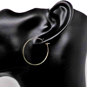Hoop earrings size L 3 cm chased hammered silver plated, gold colored, 935 silver or gold filled to choose from image 6