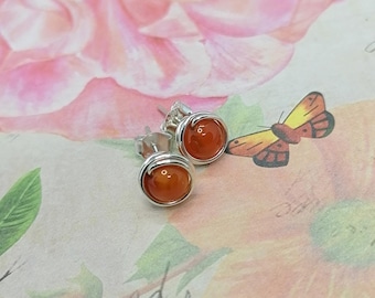 Studs carnelian, 925Silver