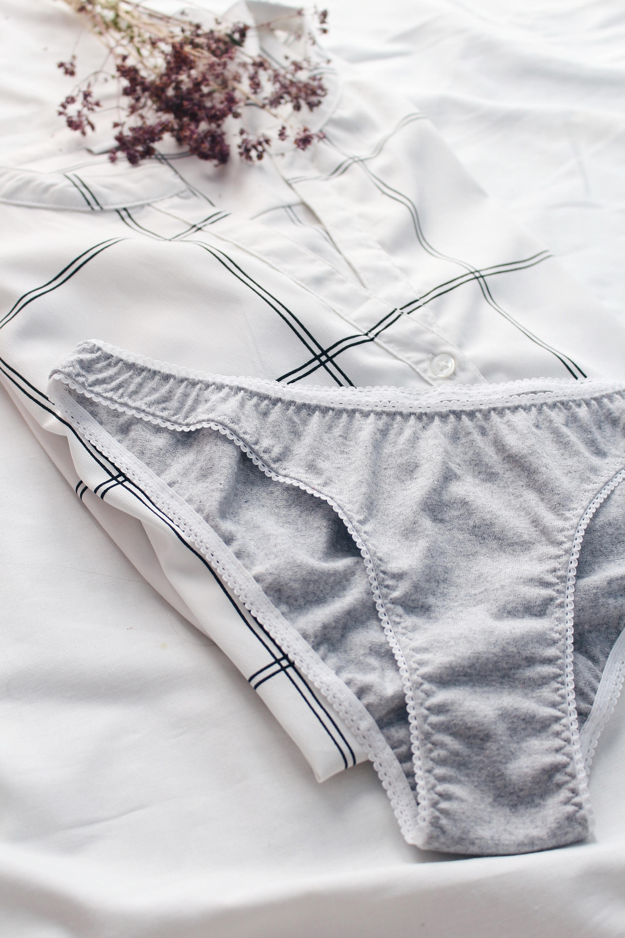 Gray organic cotton panties / Comfortable low rise panties / Etsy