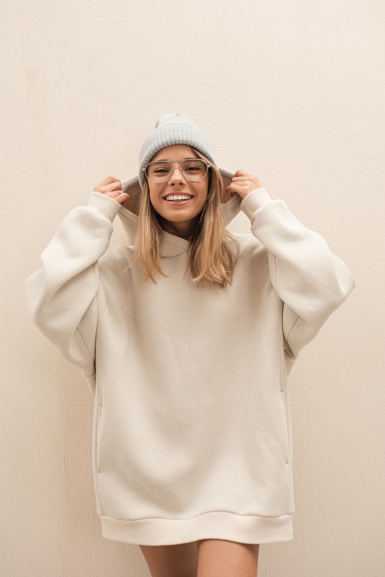 Gray-beige Plain Essential Hoodie for Women Basic Aesthetic - Etsy