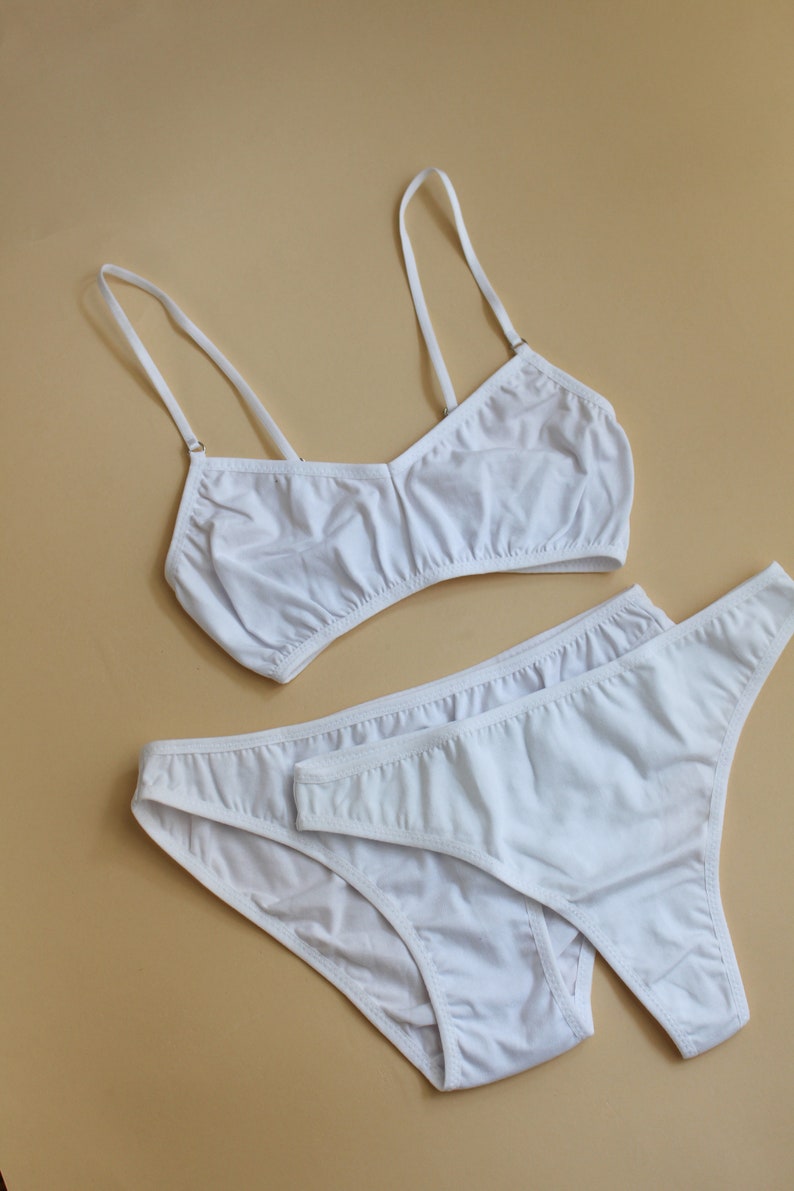 White Cotton Underwear Set for Woman / White Comfortable Etsy