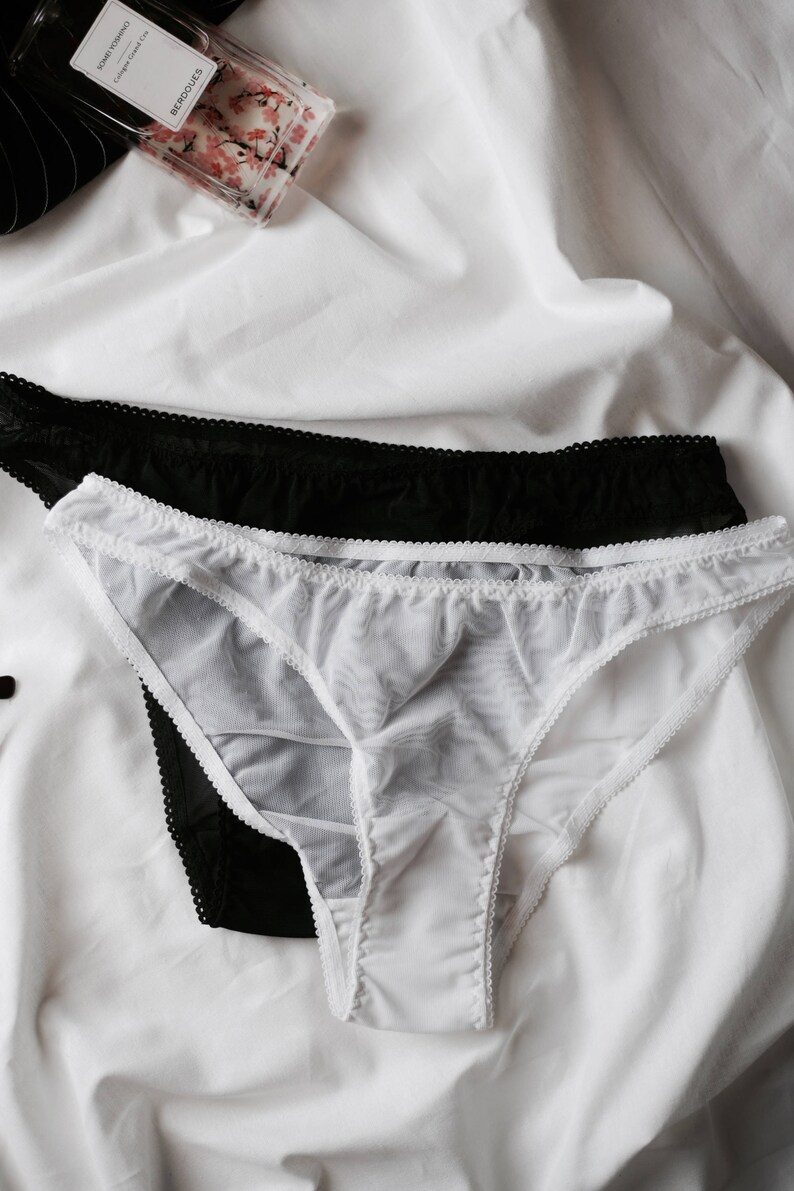 Black White Low Rise Soft Mesh Panties / Sexy See Through Etsy Australia