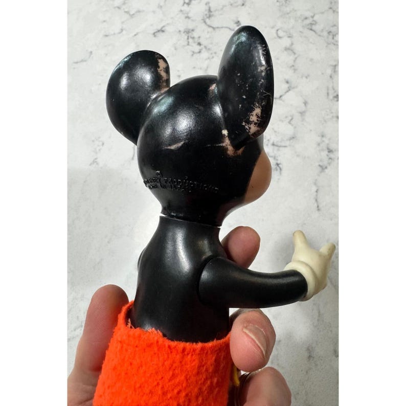 Vintage Mickey Mouse Figure Walt Disney Productions Squeaker Toy Collectible image 5