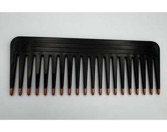 Vintage 80s 90s MEBCO Black & Copper Twice Dipped Wide Tooth Detangling Comb NEW