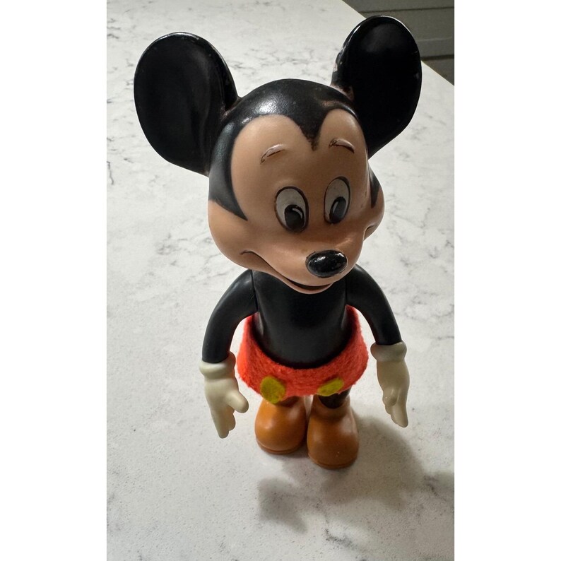 Vintage Mickey Mouse Figure Walt Disney Productions Squeaker Toy Collectible image 7