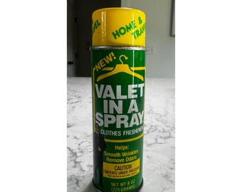 VTG 1960-70s Valet in a Spray Clothes Freshener Spray Can Rare Retro Ad Prop 8oz