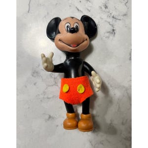 Vintage Mickey Mouse Figure Walt Disney Productions Squeaker Toy Collectible image 1