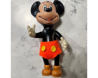 Vintage Mickey Mouse Figure Walt Disney Productions Squeaker Toy Collectible