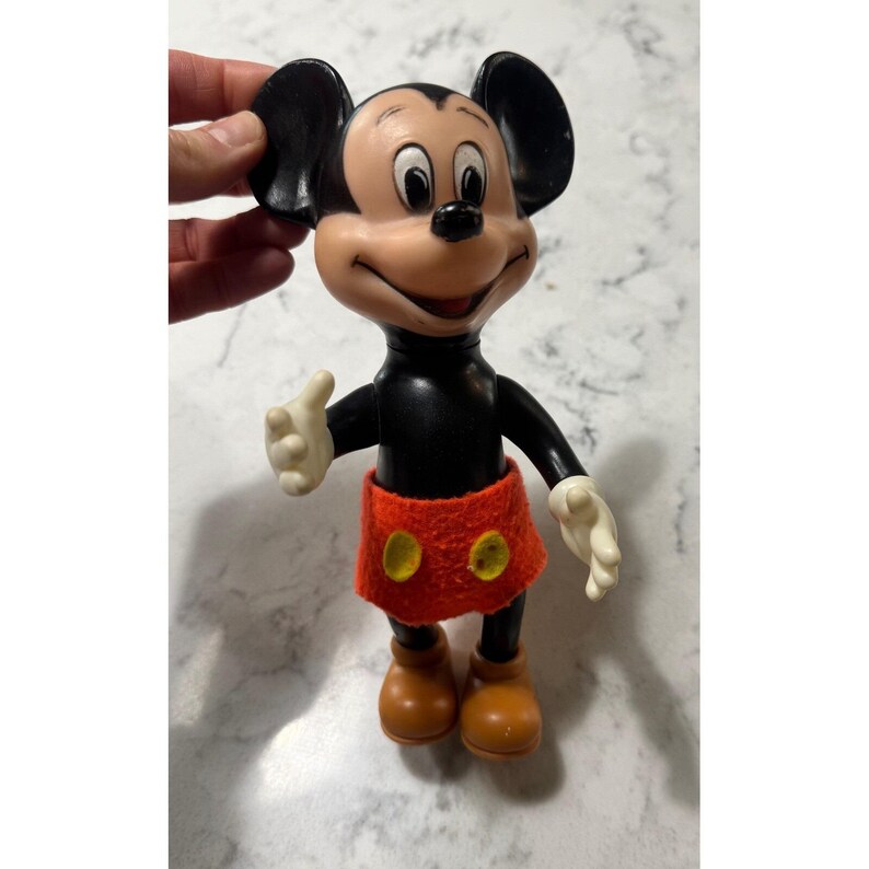 Vintage Mickey Mouse Figure Walt Disney Productions Squeaker Toy Collectible image 2