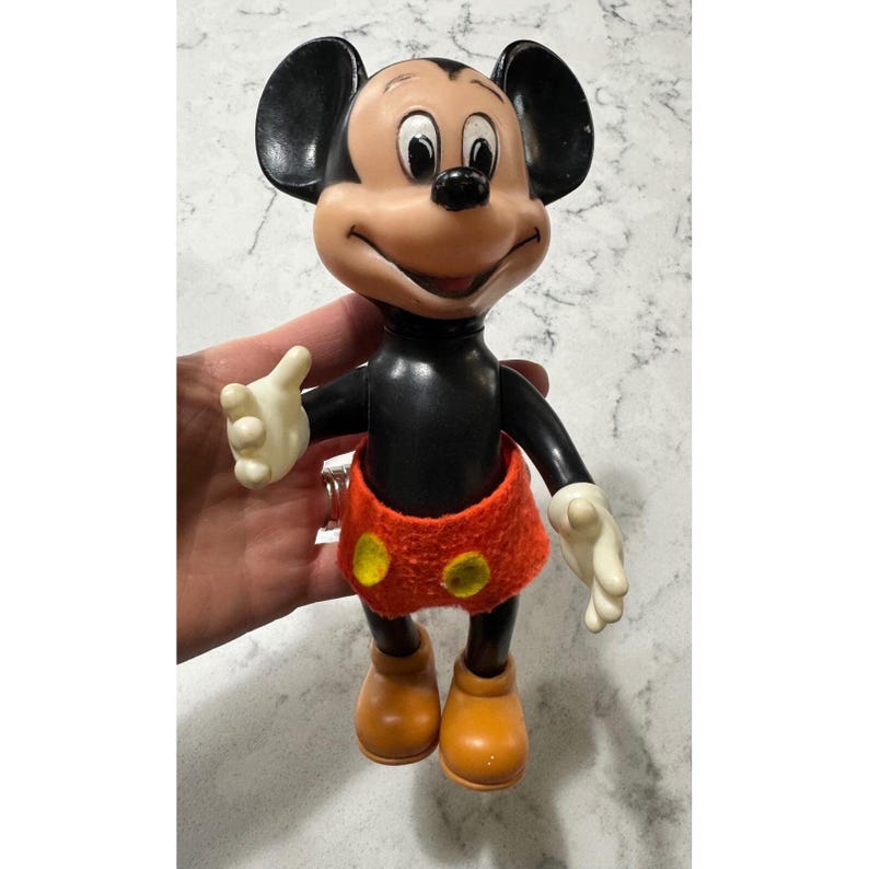 Vintage Mickey Mouse Figure Walt Disney Productions Squeaker Toy Collectible image 3