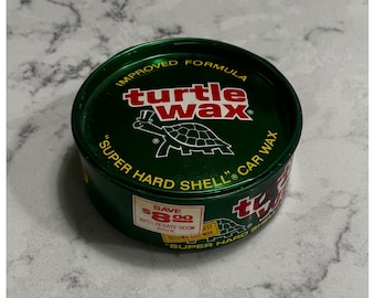 Vintage 1981 Turtle Wax Super Hard Shell Car Wax Tin Full & Excellent Condition