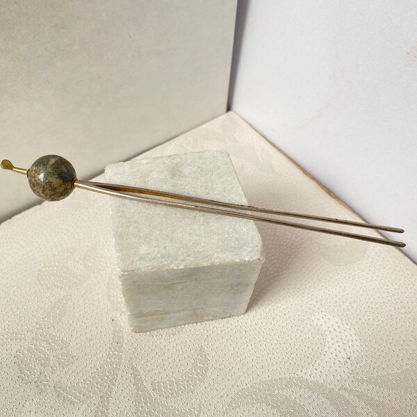 Kanzashi, Vintage Tama Kanzashi Japan Geishya, Haarschmuck Kugel aus Stein