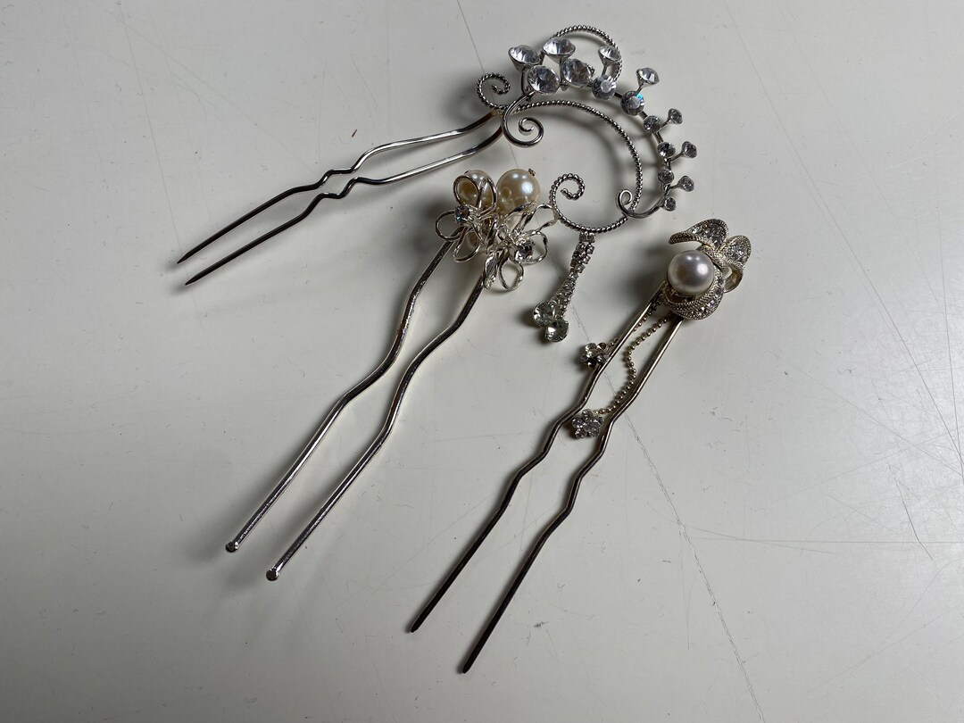 Japanese Kanzashi Hair Pin Ornament Hair Hair Ornament X 3 Etsy