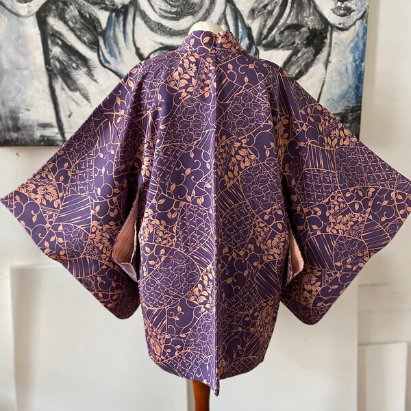 Kimono Vintage, Japanese Silk Jaket Haori, Oringinal Japanese vintage 