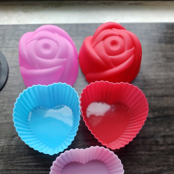 Reusable Silicone Wax Melt Liner  Add on Item for Wax Warmer Rose Shape Cupcake Shape Heart Shaped Baking Liner