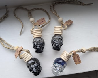 Black or Clear Sull Car Diffuser Spooky Hanging Air Freshener Spooky Car Decor Horror Gift Goth Decor Summerween Decor