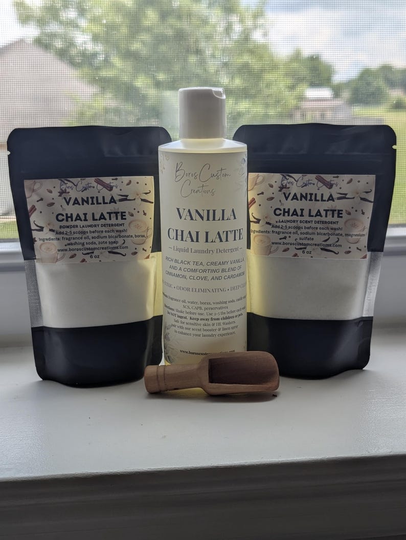 Natural and non-toxic handmade laundry detergent and scent booster combo, liquid detergent and powder detergent for clean living