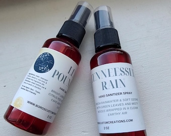 Moisturizing Hand Sanitizer Spray 2 oz Travel Size Disinfecting Hand Spray Hydrating Cleansing Mist Scented Alcohol Spray Stocking Stuffer