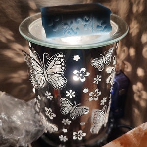 Book shape wax melt on Scentsy wax warmer